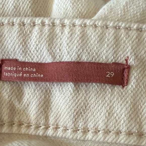 Anthropologie Pilcro Cream Button Fly High Rise Distressed Jean Shorts Waist 29 - Picture 8 of 13